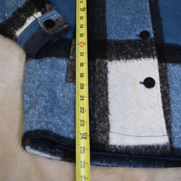 Zara Wool Blend Italian Fabric Color Block Coat Small Oversized Button Up - Picture 11 of 11